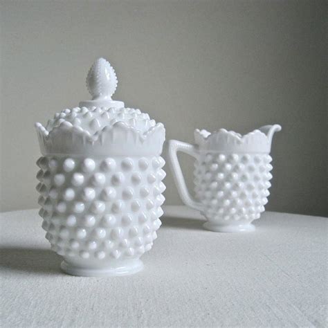 milk glass creamer and sugar bowl